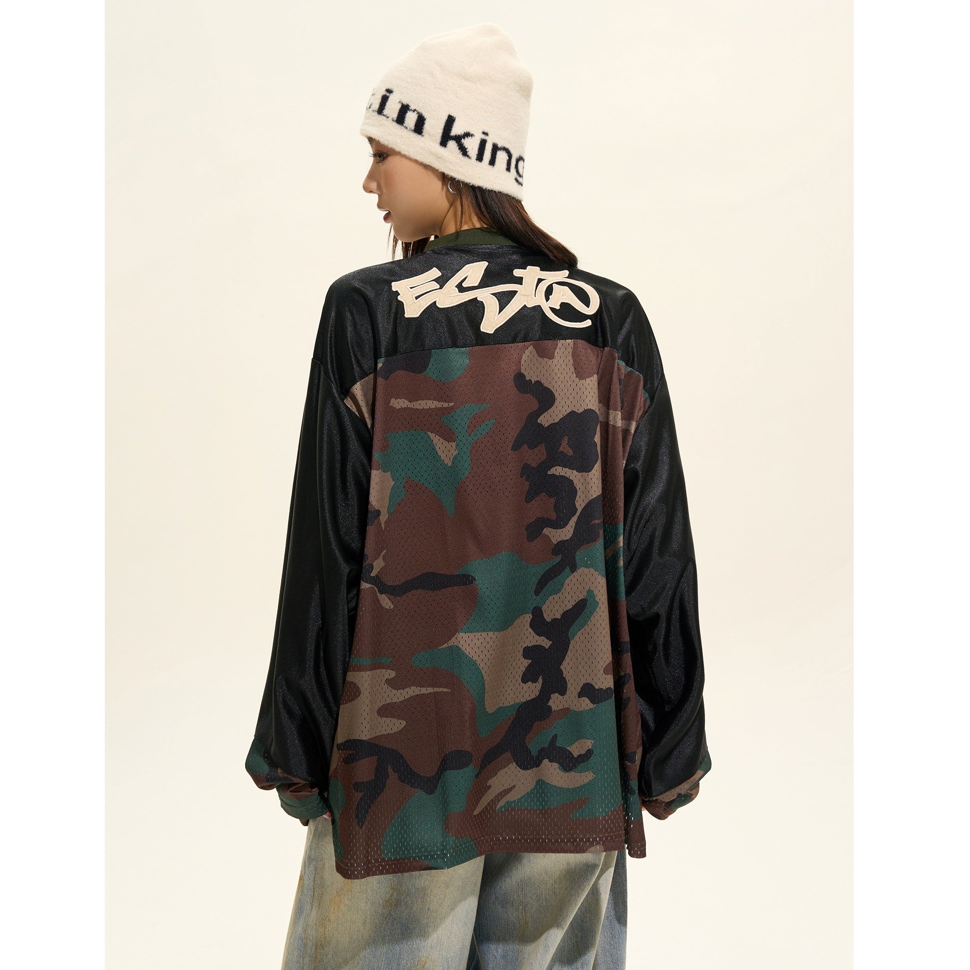 Camouflage Stitching Long Sleeve T-shirt MW9341