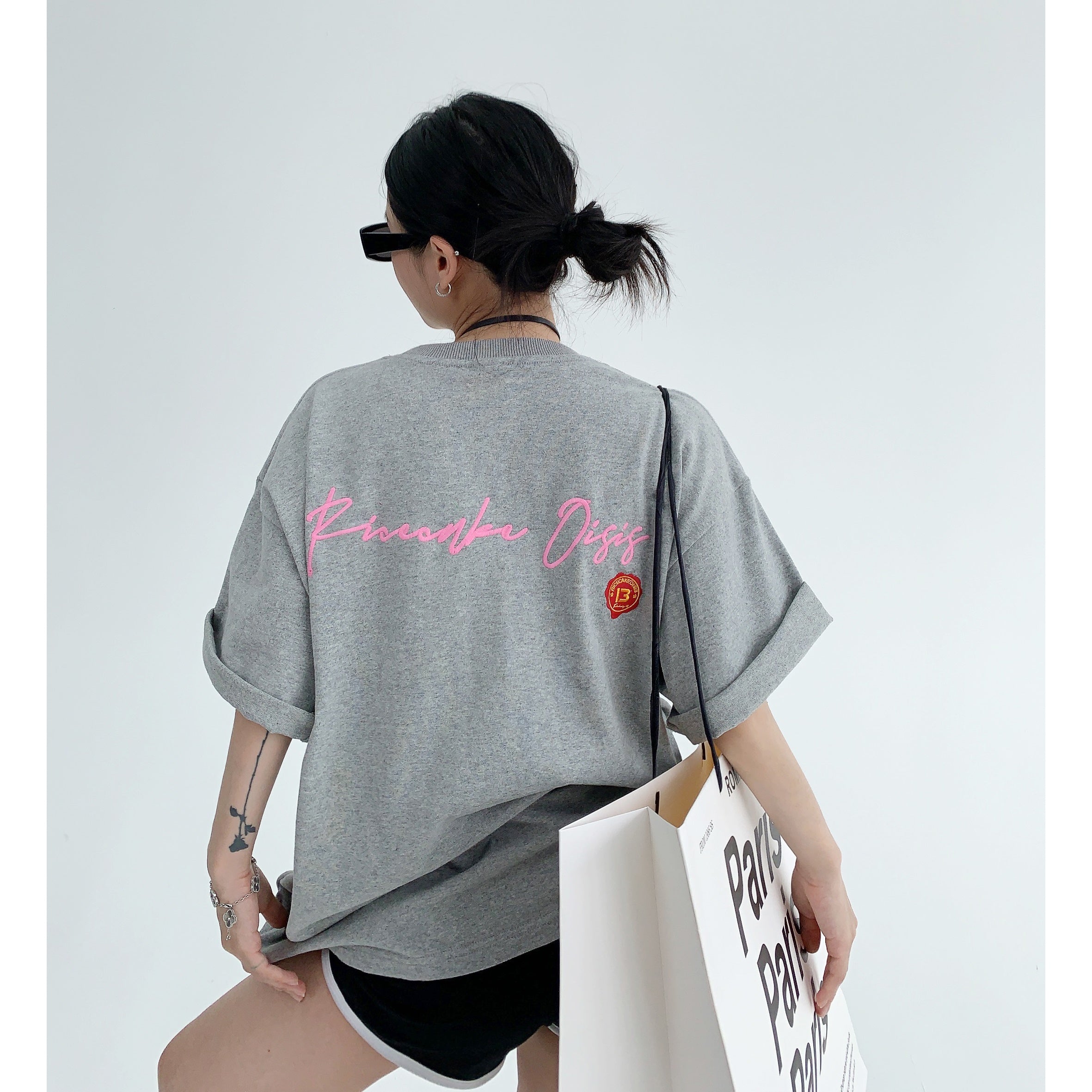 Back Embroidery Loose T-Shirt MW9177