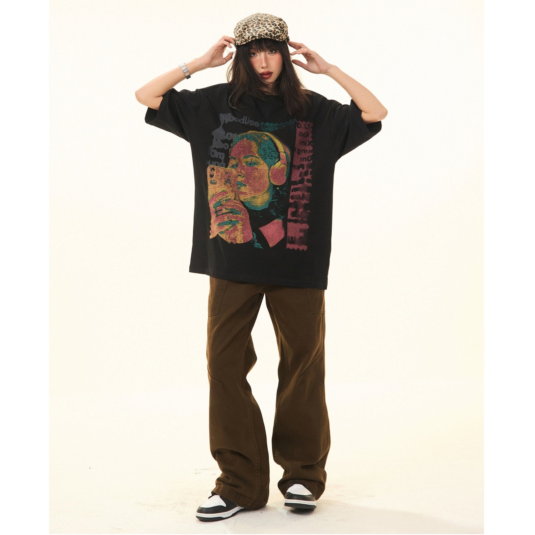 Vintage Character Print Loose T-Shirt MW9284