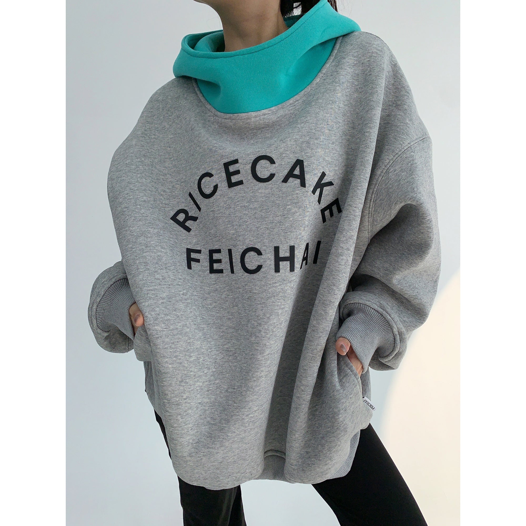 Contrast Stitching Lettering Hoodie MW9646