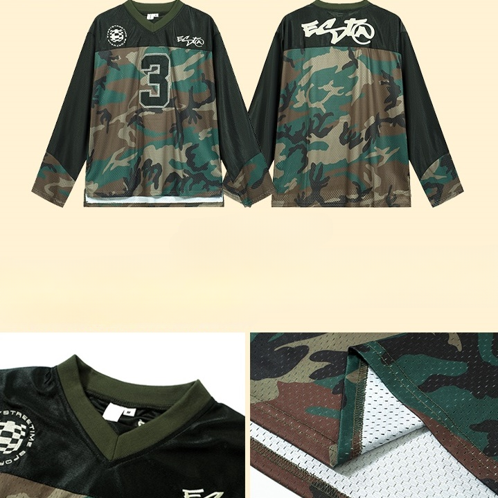 Camouflage Stitching Long Sleeve T-shirt MW9341