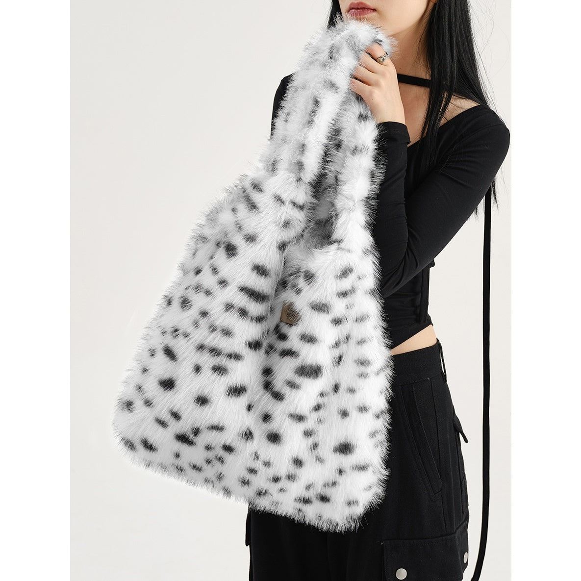 Leopard Plush Furry Tote Bag BA030