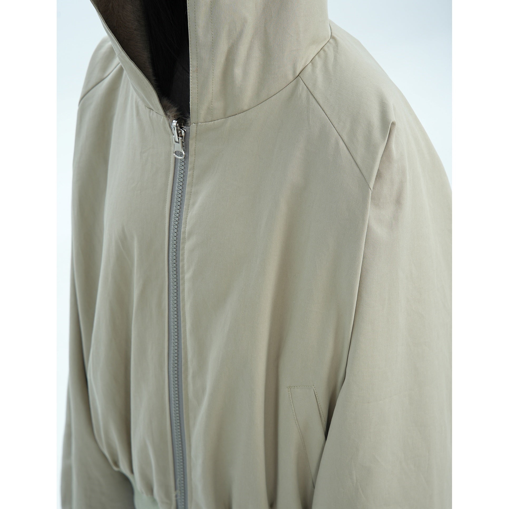 Fur Liner Washed Zip Hooded Jacket MW9671