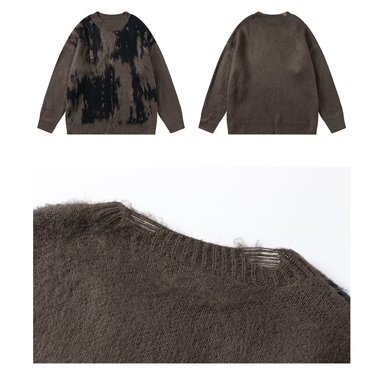 Bristles Round Neck Ripped Sweater MW9795