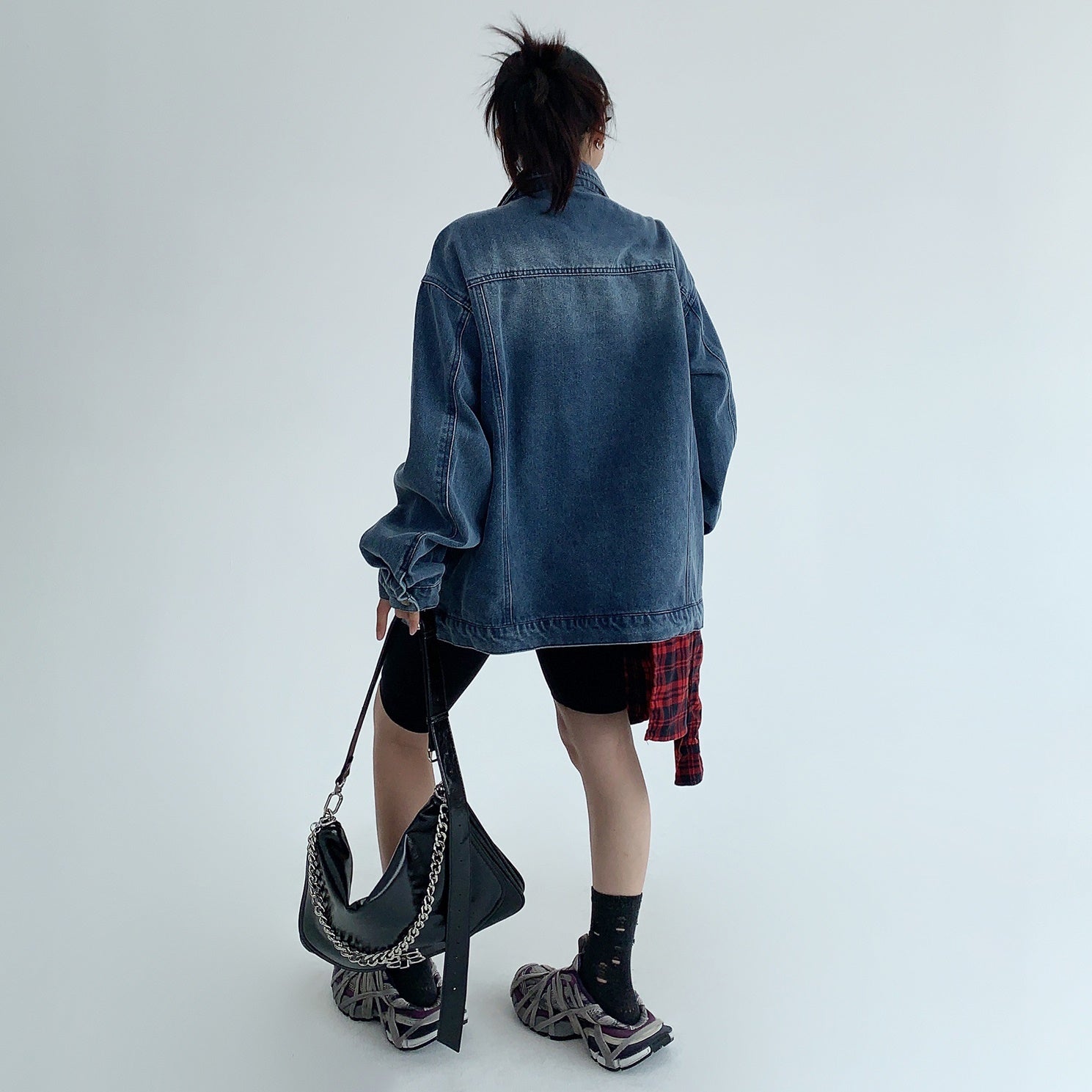 Fake Layered OverSize Denim Jacket MW9448