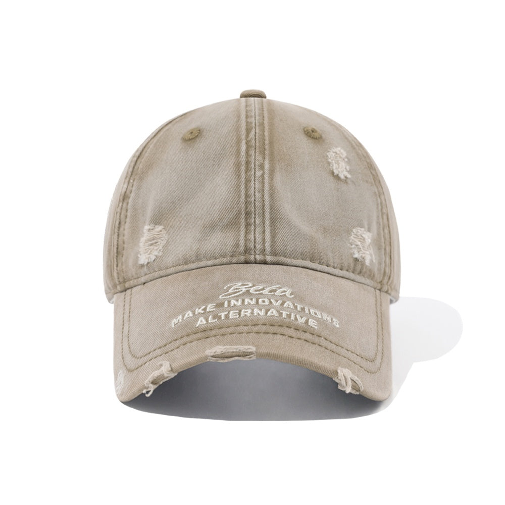 Washed Ripped Wide-brimmed Cap MW10118