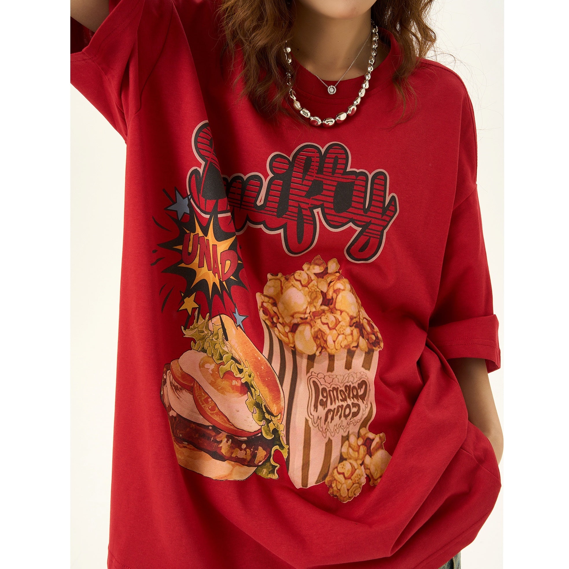 American Fun Burger Print T-shirt HG7044