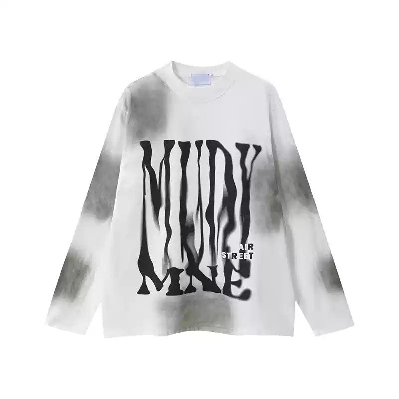 Hand Painted Print Street Long Sleeve T-Shirt MW9371