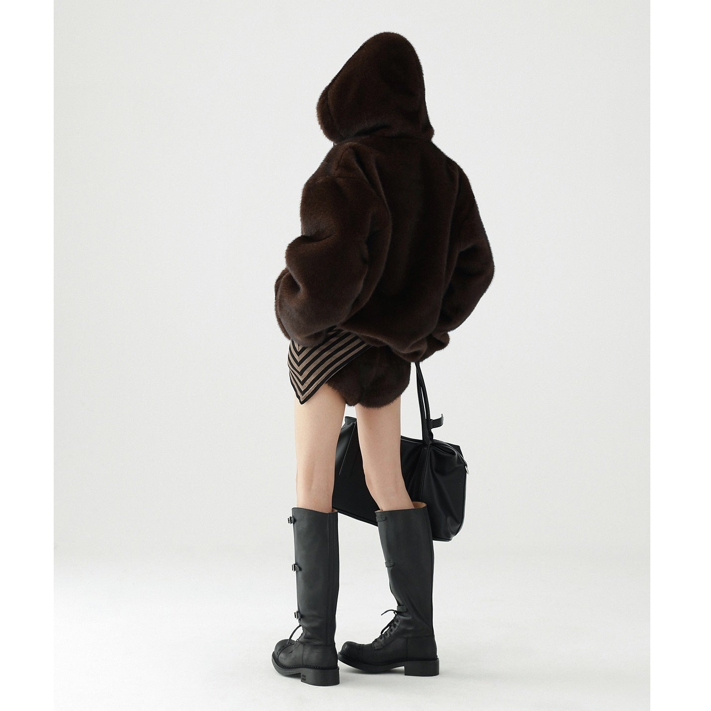 Plush Eco-Fur Hooded Blouson AC7098