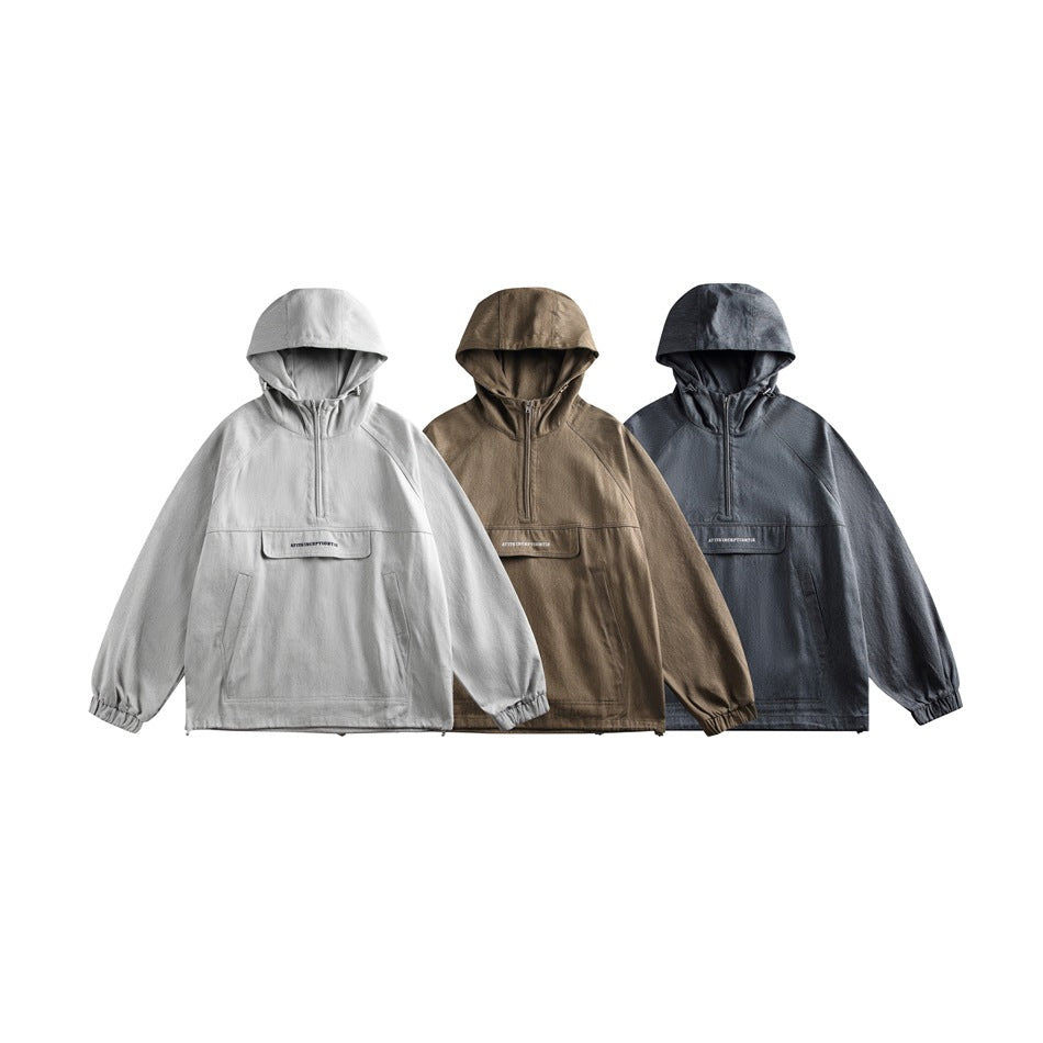 Half-Zip Casual Hooded Pullover Jacket MW9583