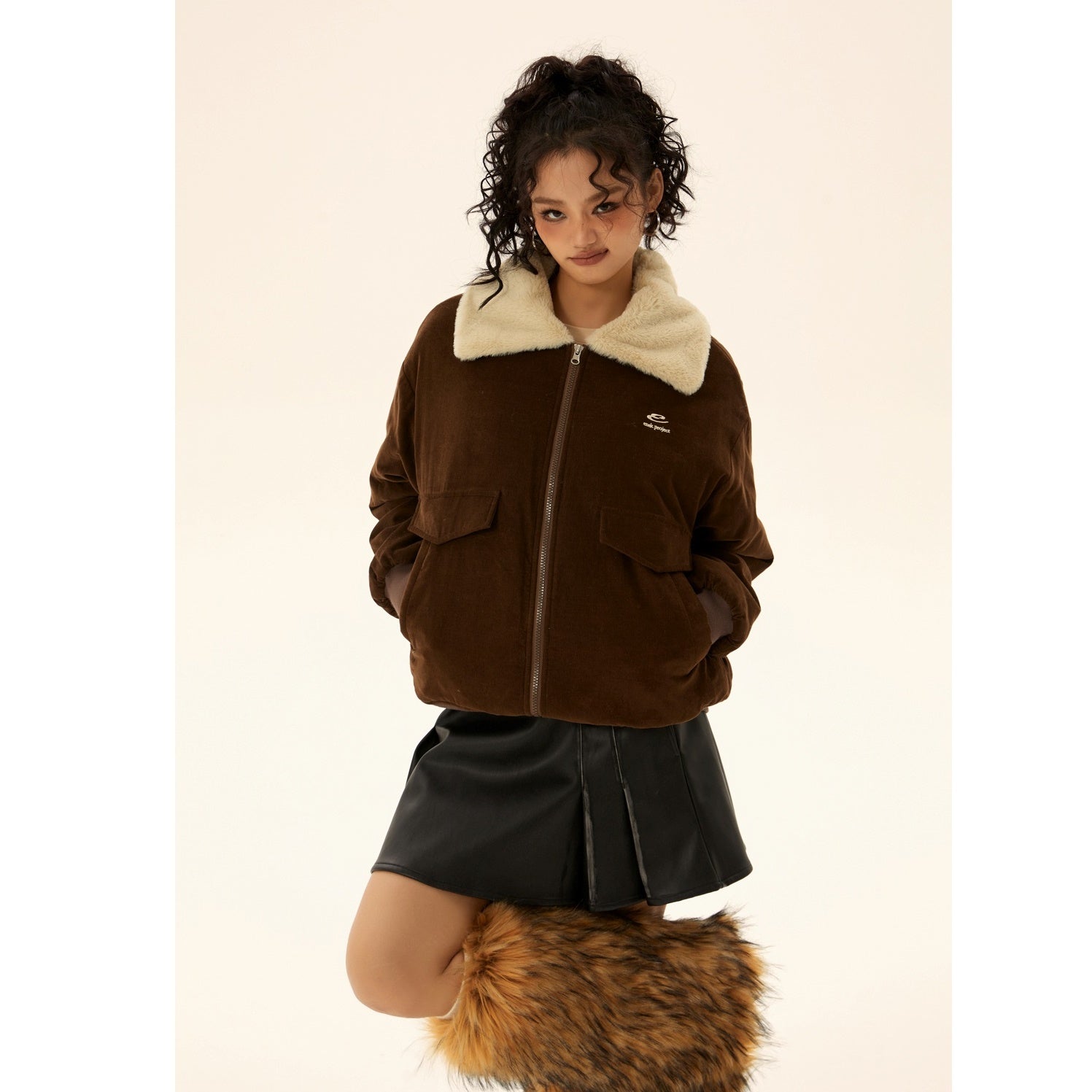 Fur Collar Corduroy Jacket MW9498