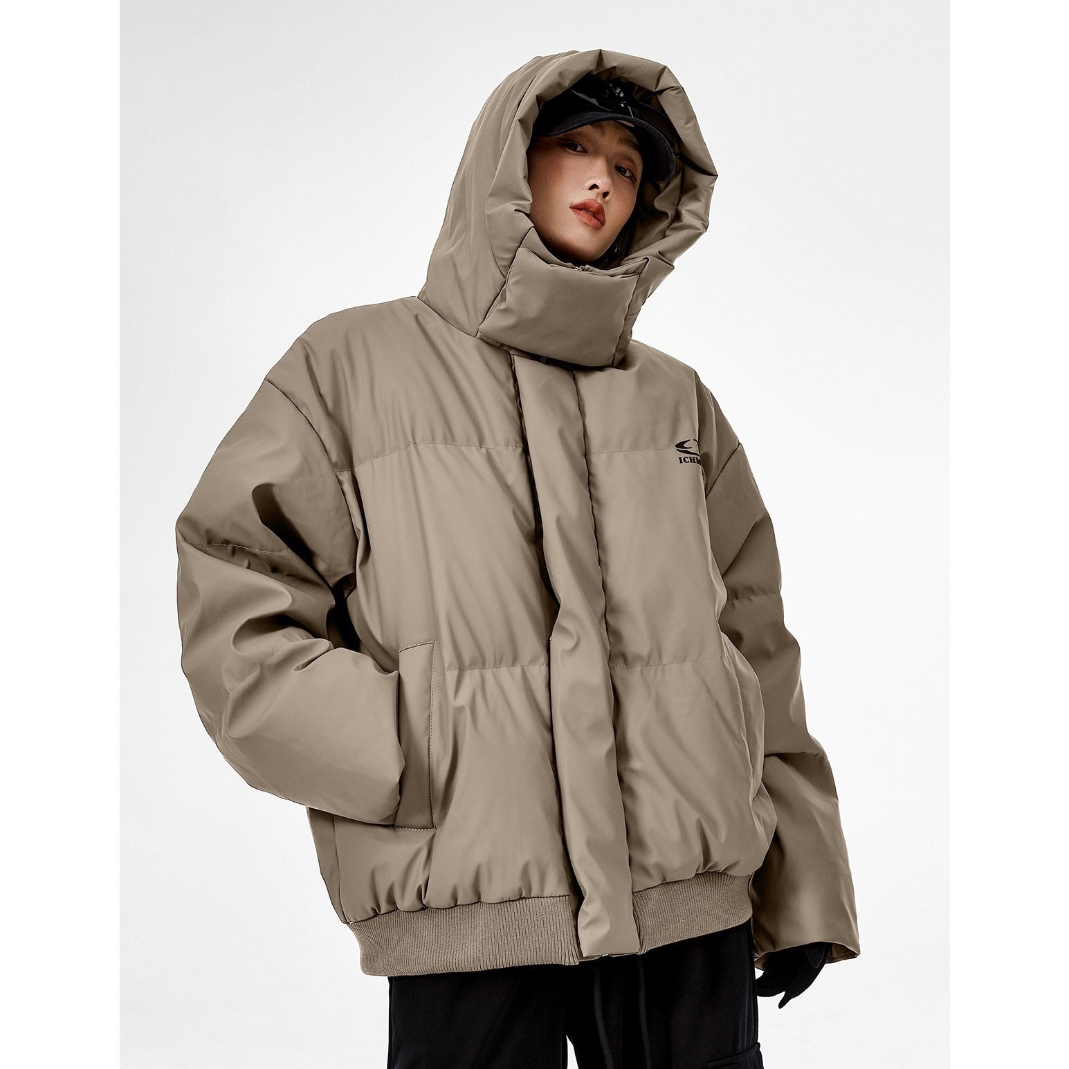 High Neck Hooded Down Jacket MW9666