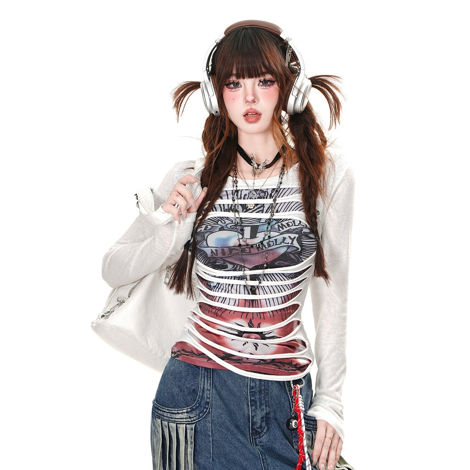 Punk Ripped Long Sleeve T-Shirt KK2025