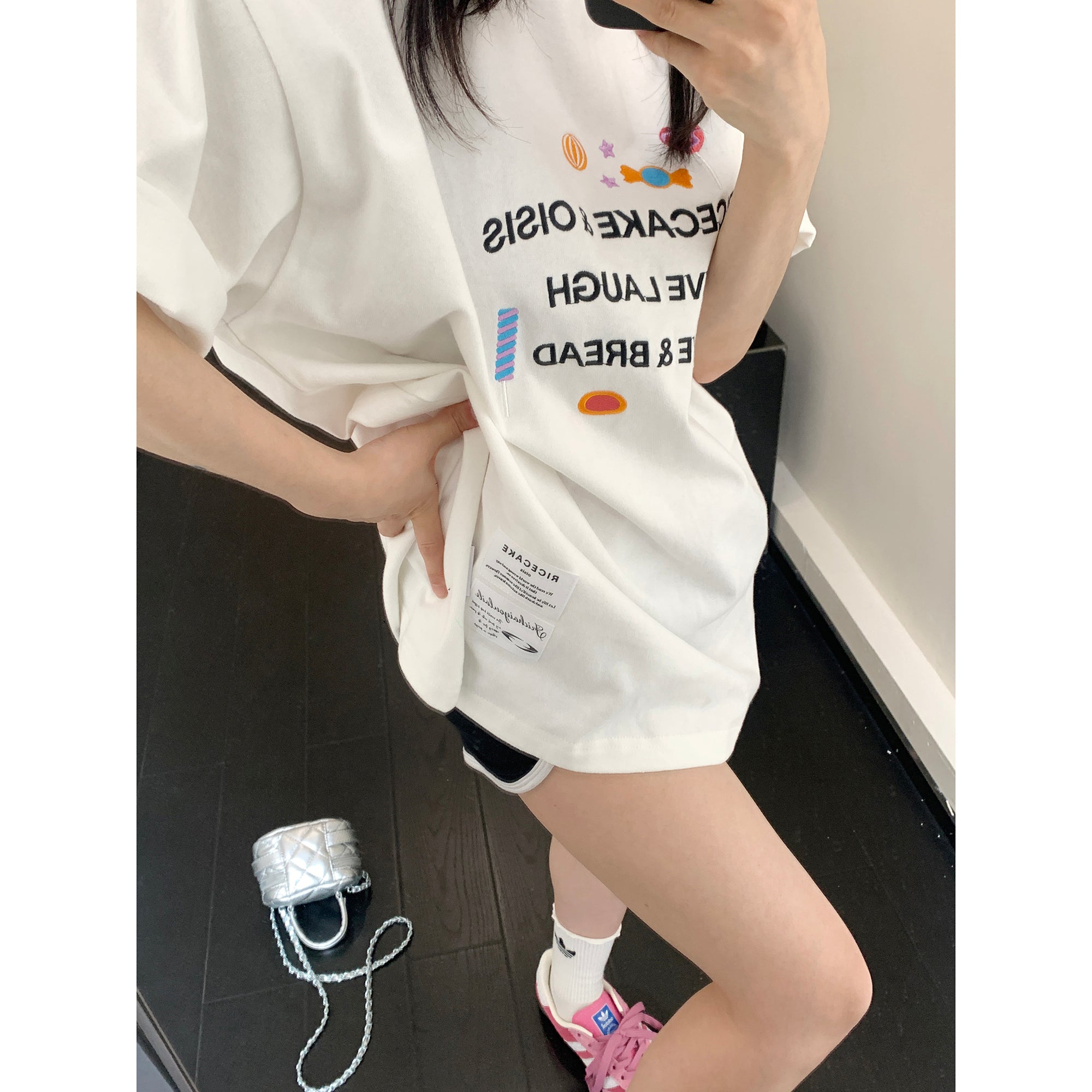 Pop Candy Letter Embroidery T-shirt MW9257