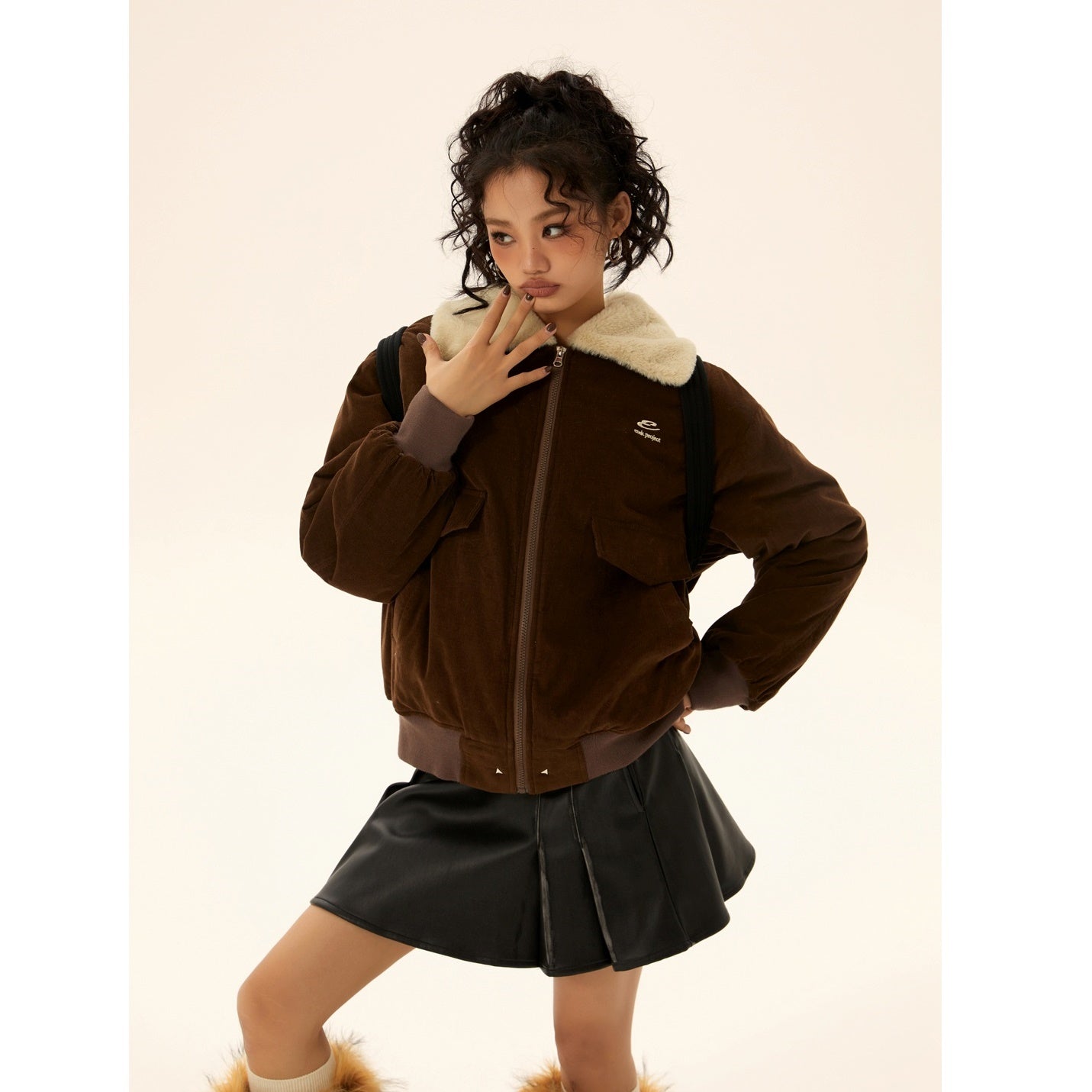 Fur Collar Corduroy Jacket MW9498