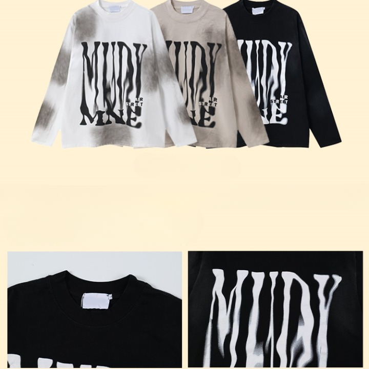 Hand Painted Print Street Long Sleeve T-Shirt MW9371