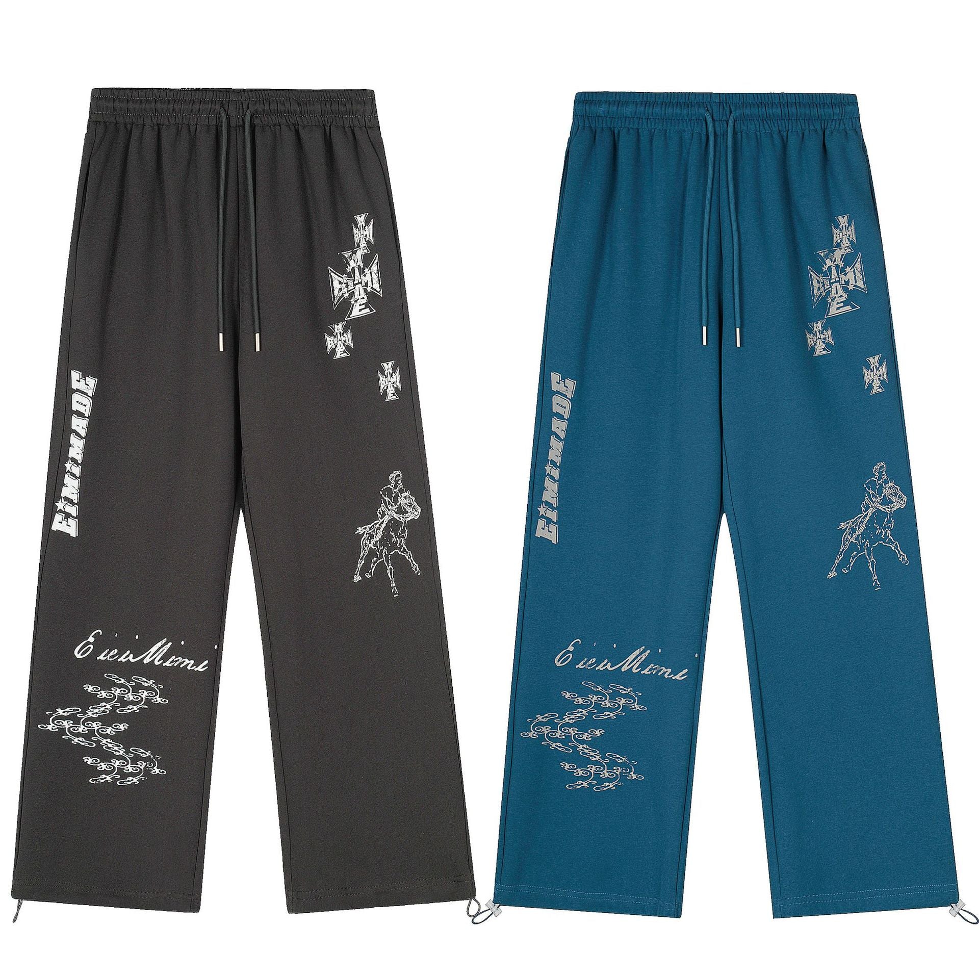 Crack Print Loose Sweat Pants MW10311