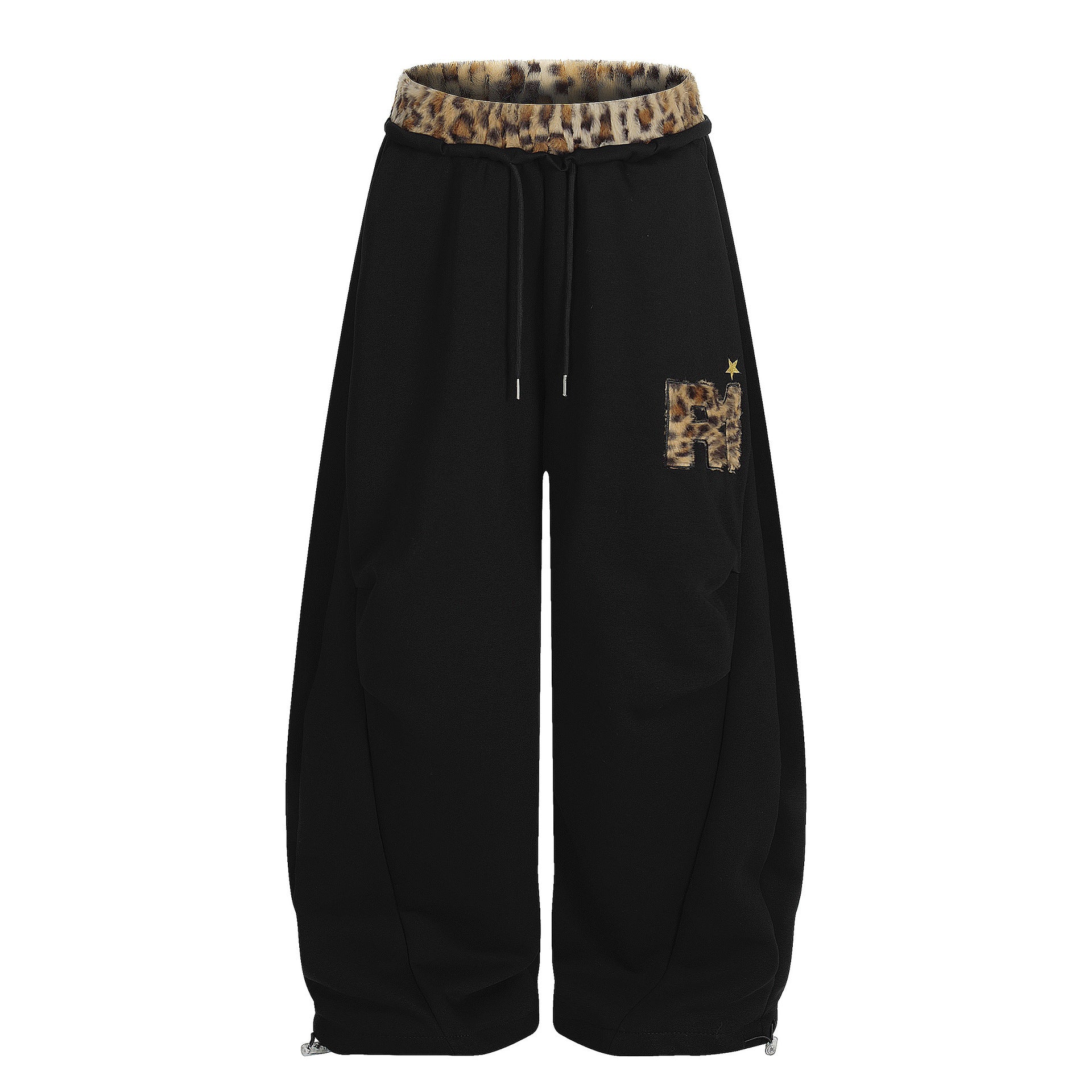 Leopard Patchwork Loose Sweat Pants MW10390