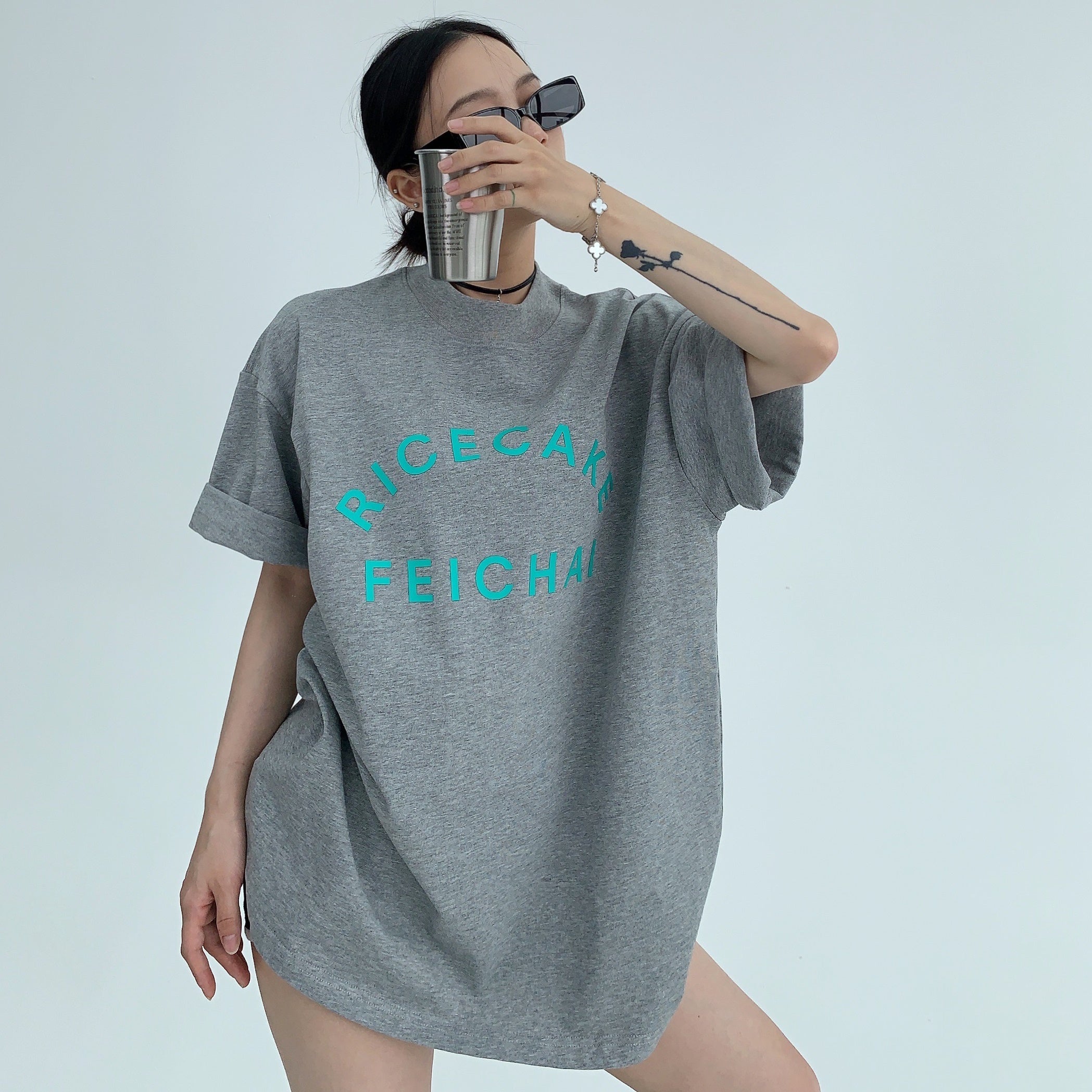 Simple Three-dimensional Thick Letter Print T-Shirt MW9260
