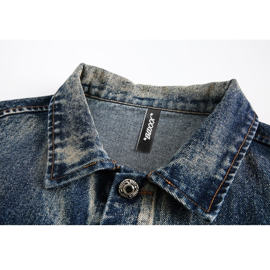 Row Edge Heavy Wash Loose Denim Jacket BX003