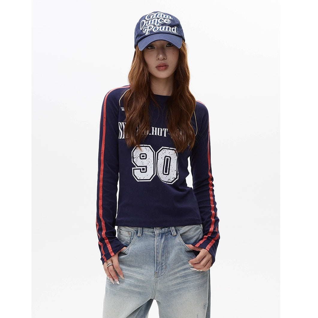 Number Logo Slim Long Sleeve T-shirt MW10106