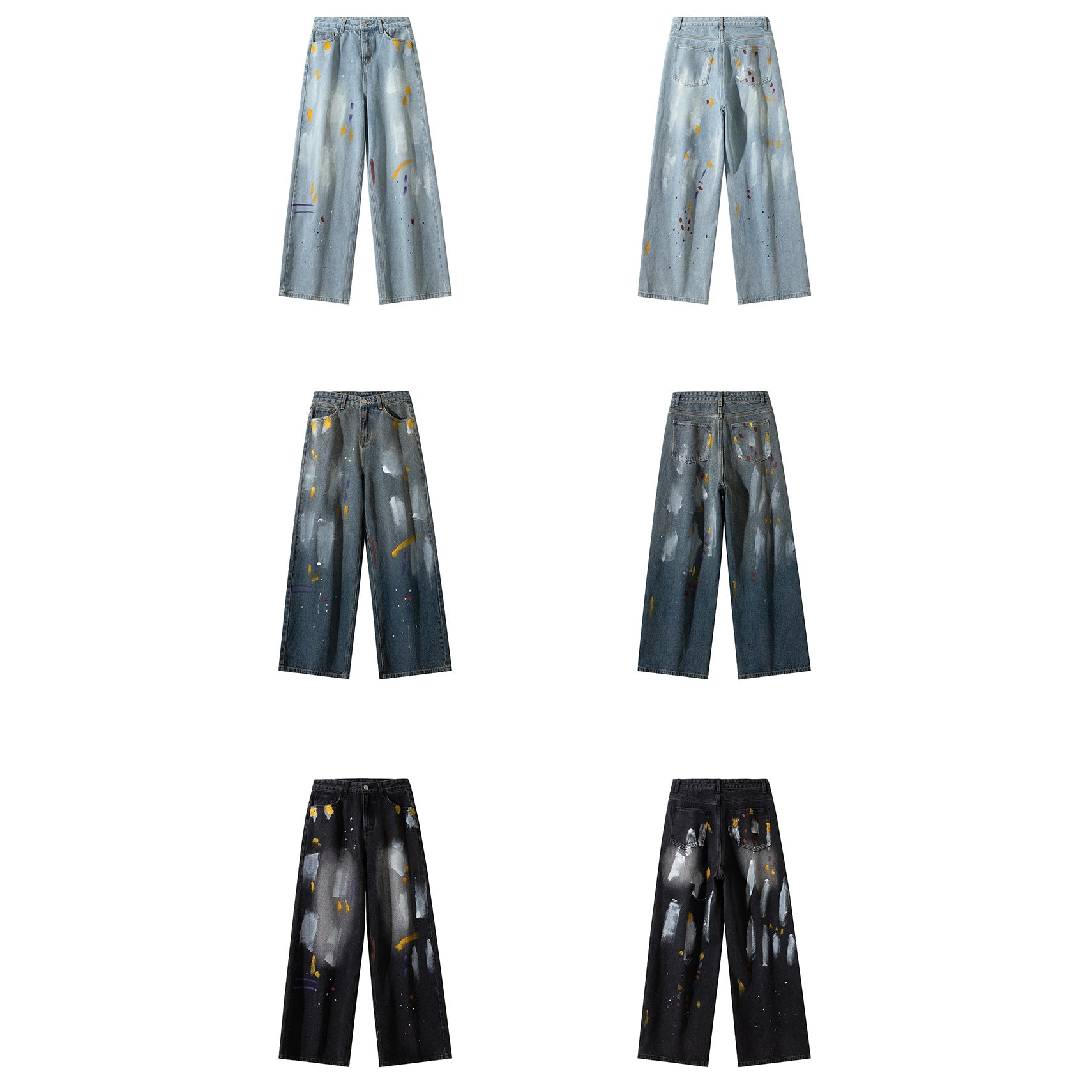 Paint Design Loose Straight Jeans MW9419