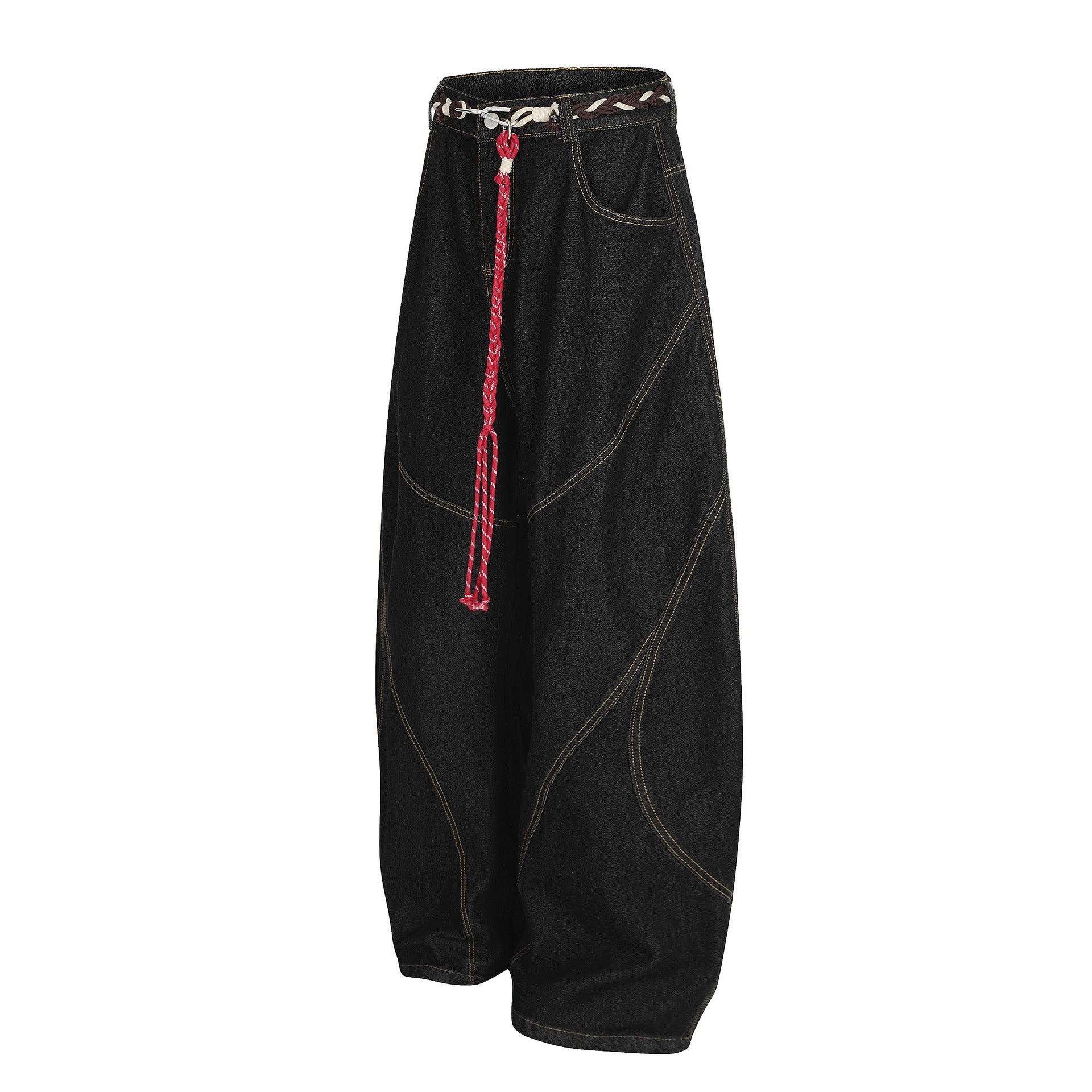 Patchwork Wide-leg Curve Jeans MW10321