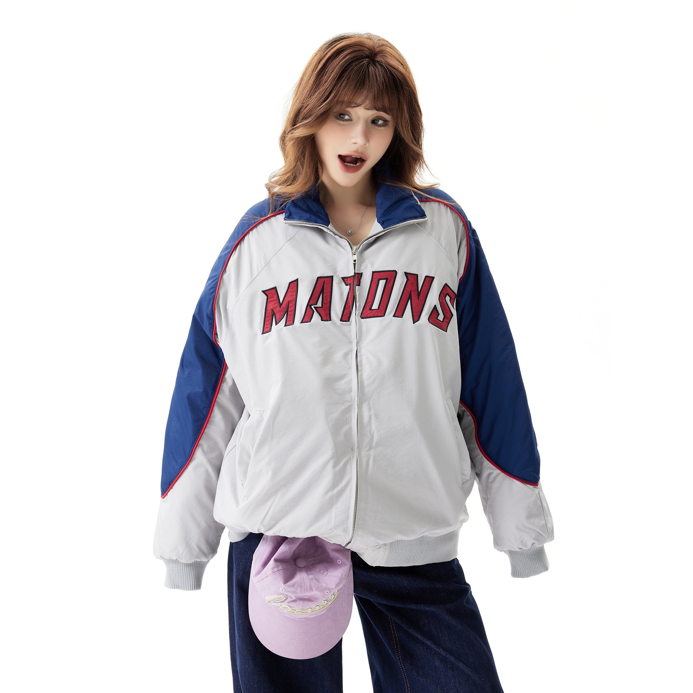 Retro Contrasting Sports Style Zip Jacket HG7186