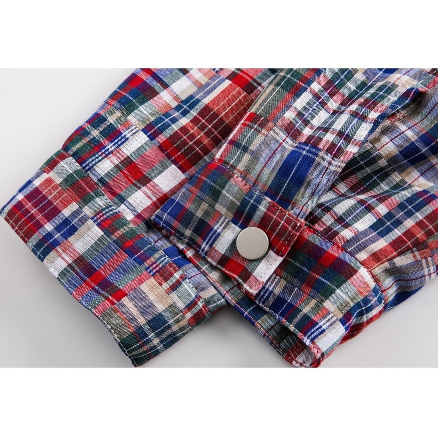 Madras Patchwork Plaid ZIP-Up Jacket BX007