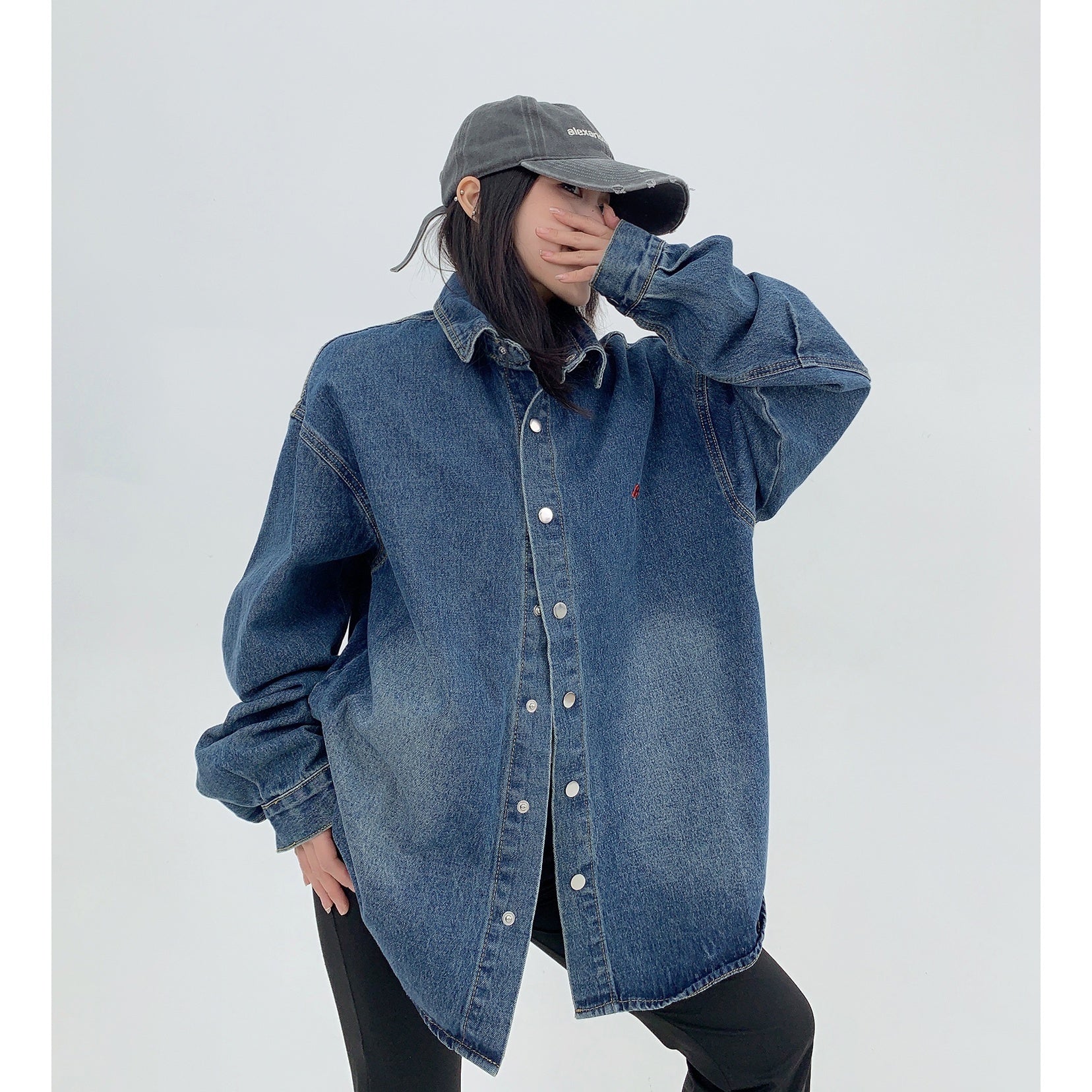 Over Size Wash Denim Shirt Jacket MW9824