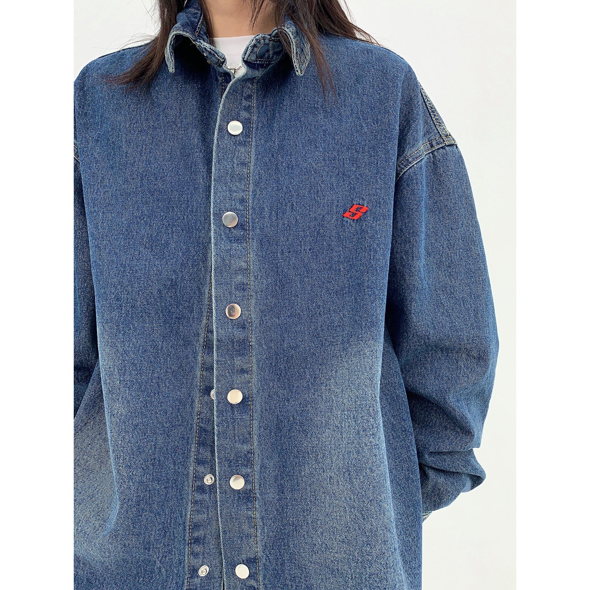 Over Size Wash Denim Shirt Jacket MW9824