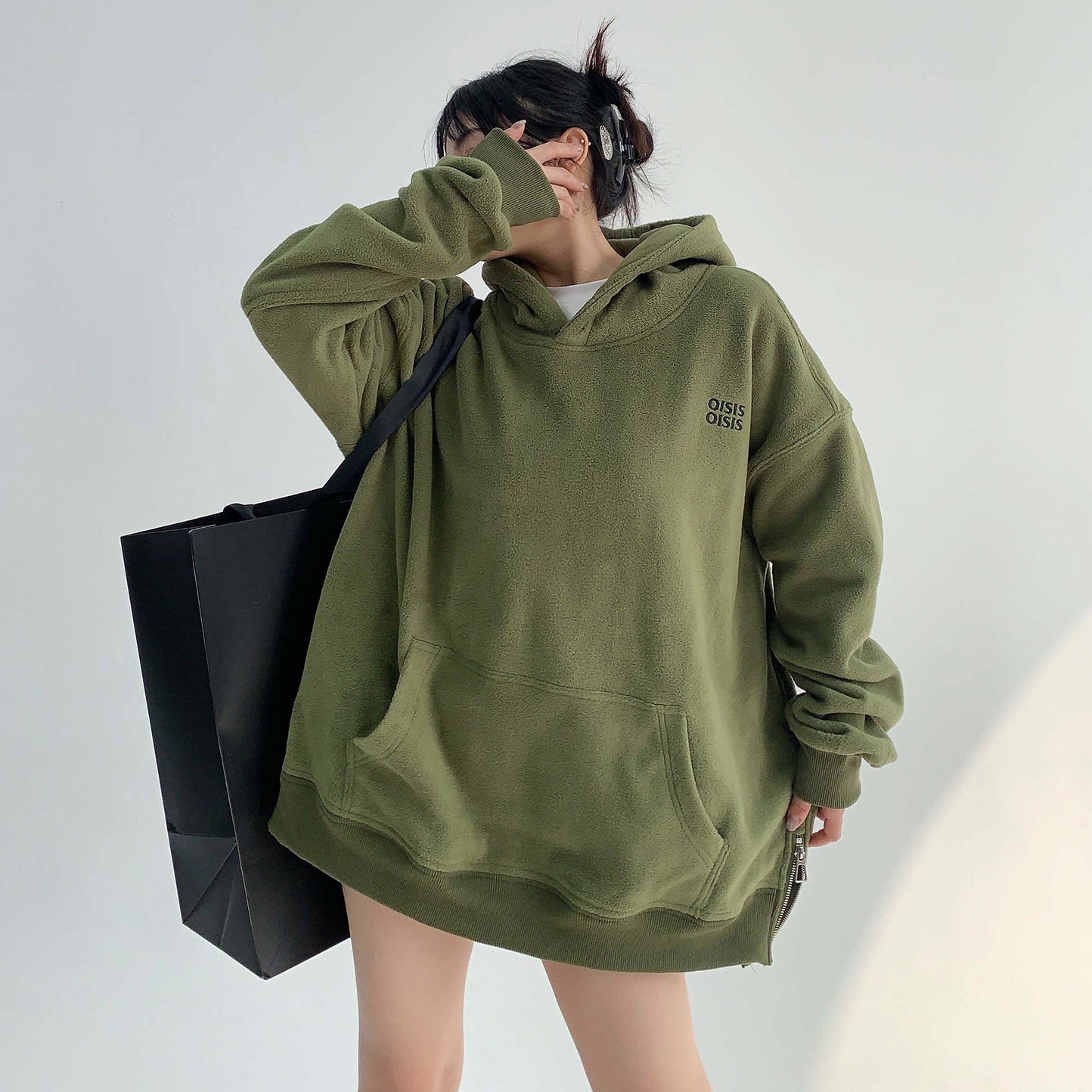 【上下別売り】Embroidery Fleece Loose Hoodie & Pants MW9631