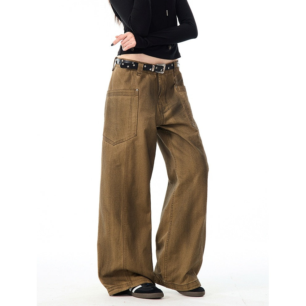 Retro Brush Dirty Wide-Leg Work Pants MW9961