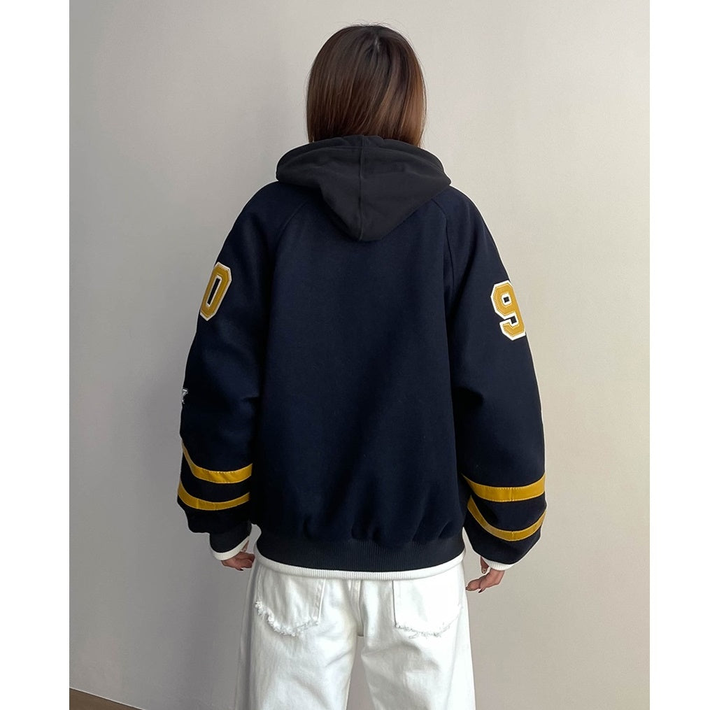 College Style Hooded Stadium Jacket MW9739