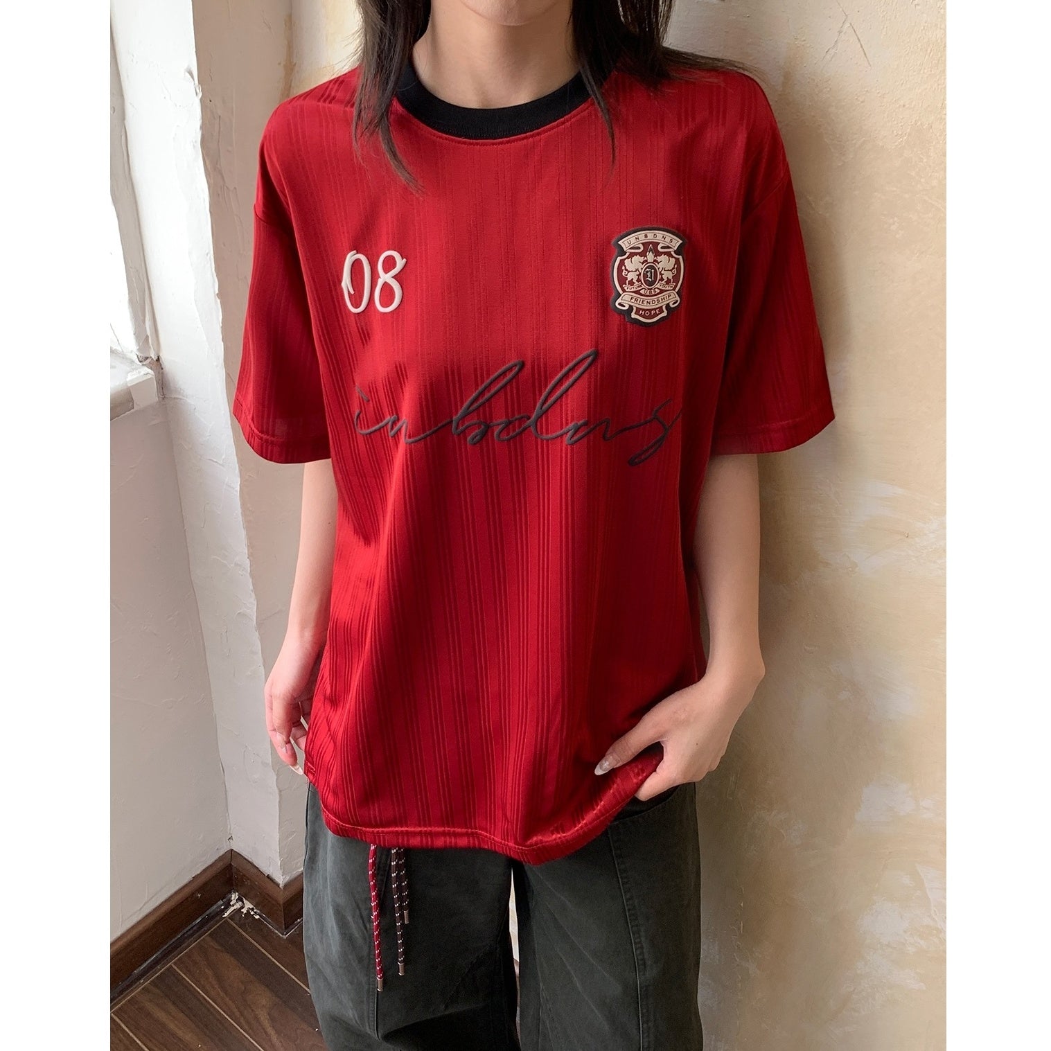 Ringer Neck Satin Sporty T-Shirt AP7012