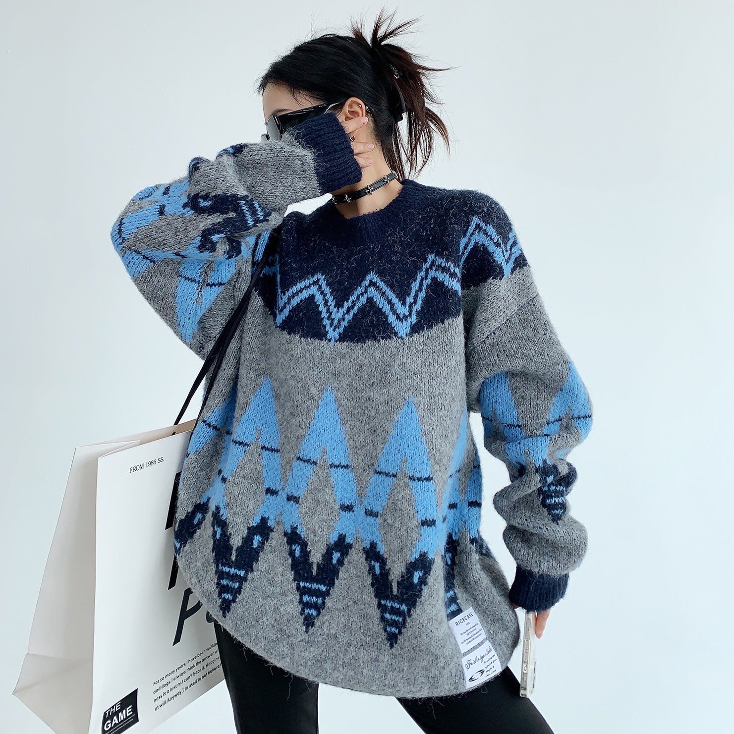 Retro Nordic Style Loose Crewneck Sweater MW9543