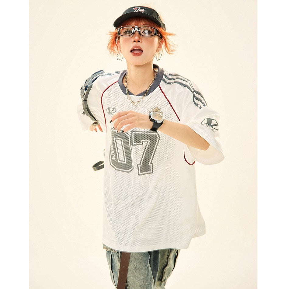 Football Jersey Design Mesh Switching T-shirt MW9270