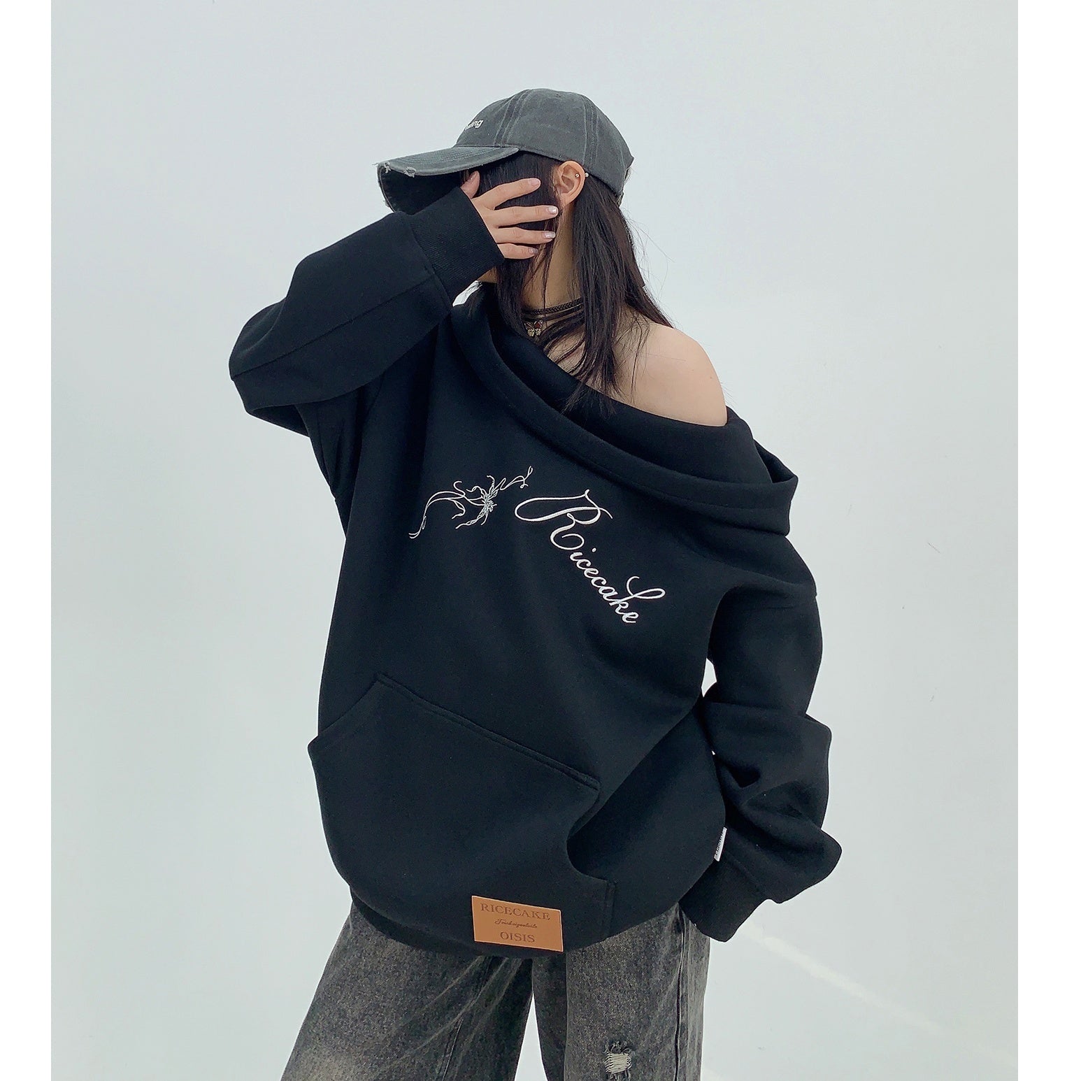 Scoop Neck Hooded Diagonal Sweat MW9845