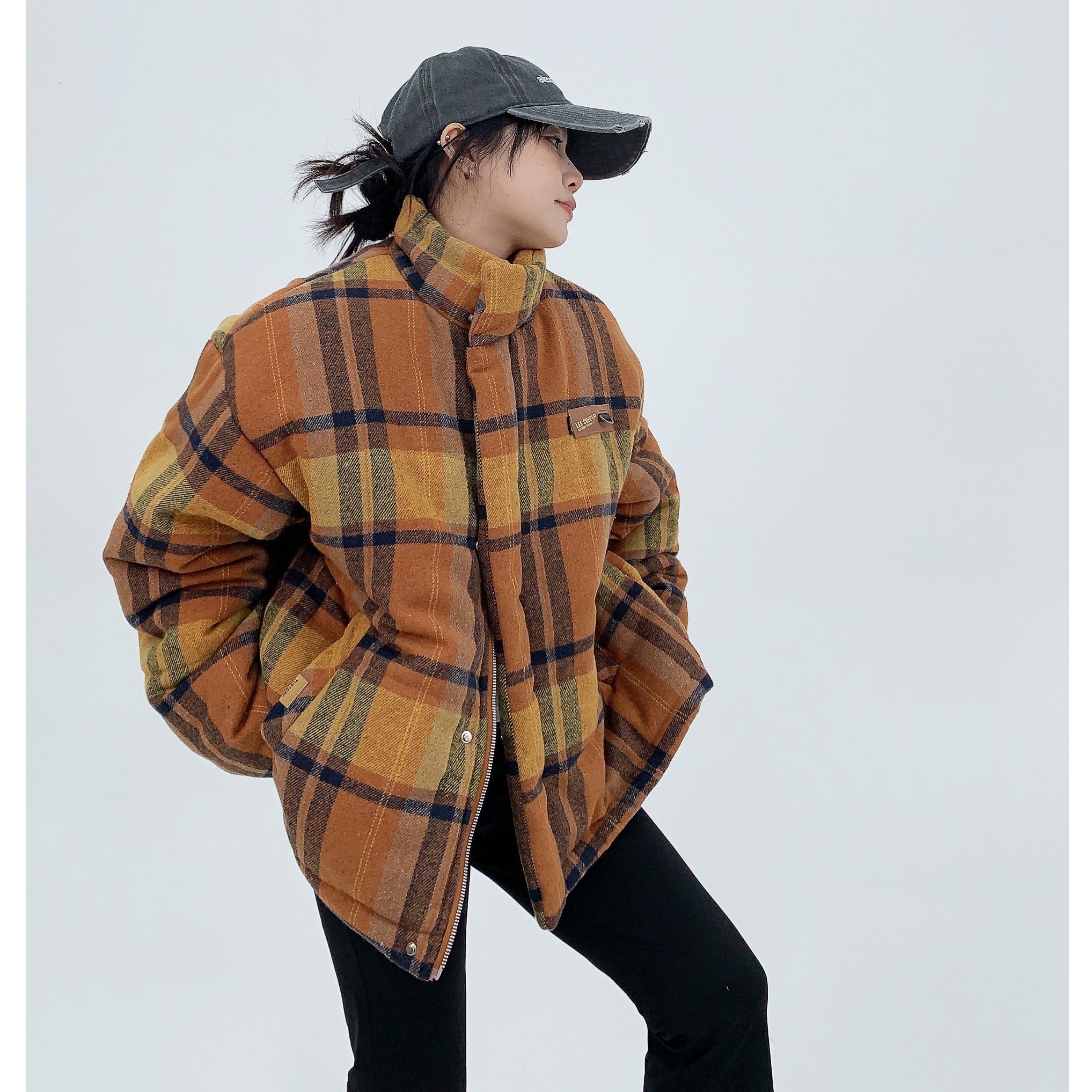 Retro Plaid Thickened Short Padded Jacket MW9691