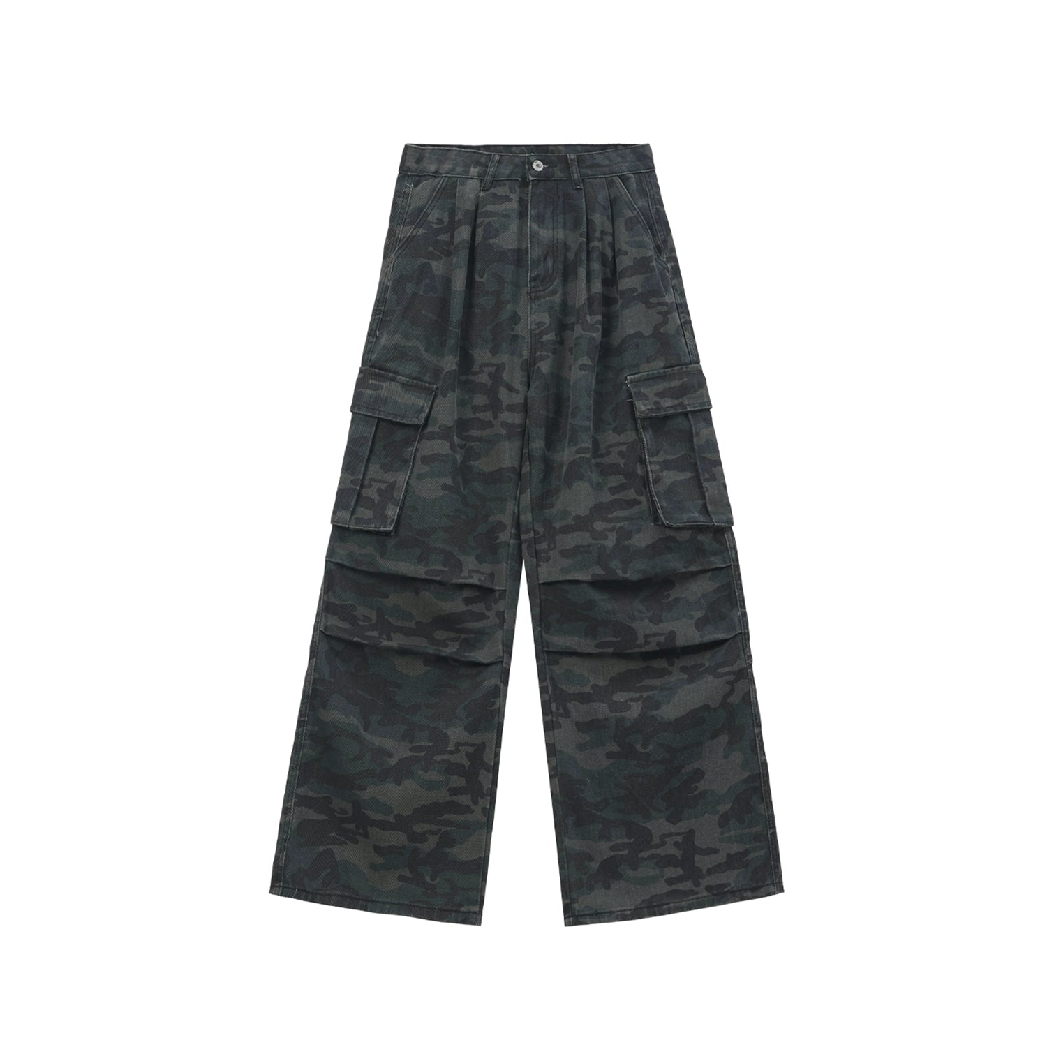 Camouflage Loose Straight Cargo Pants MW9675