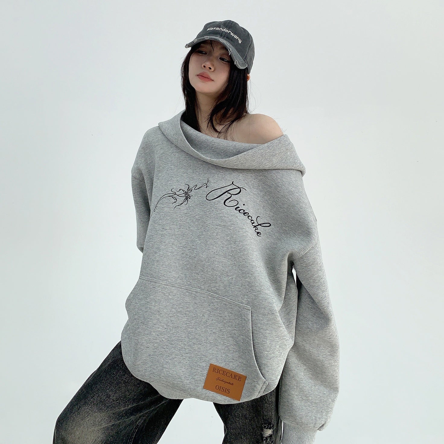 Scoop Neck Hooded Diagonal Sweat MW9845