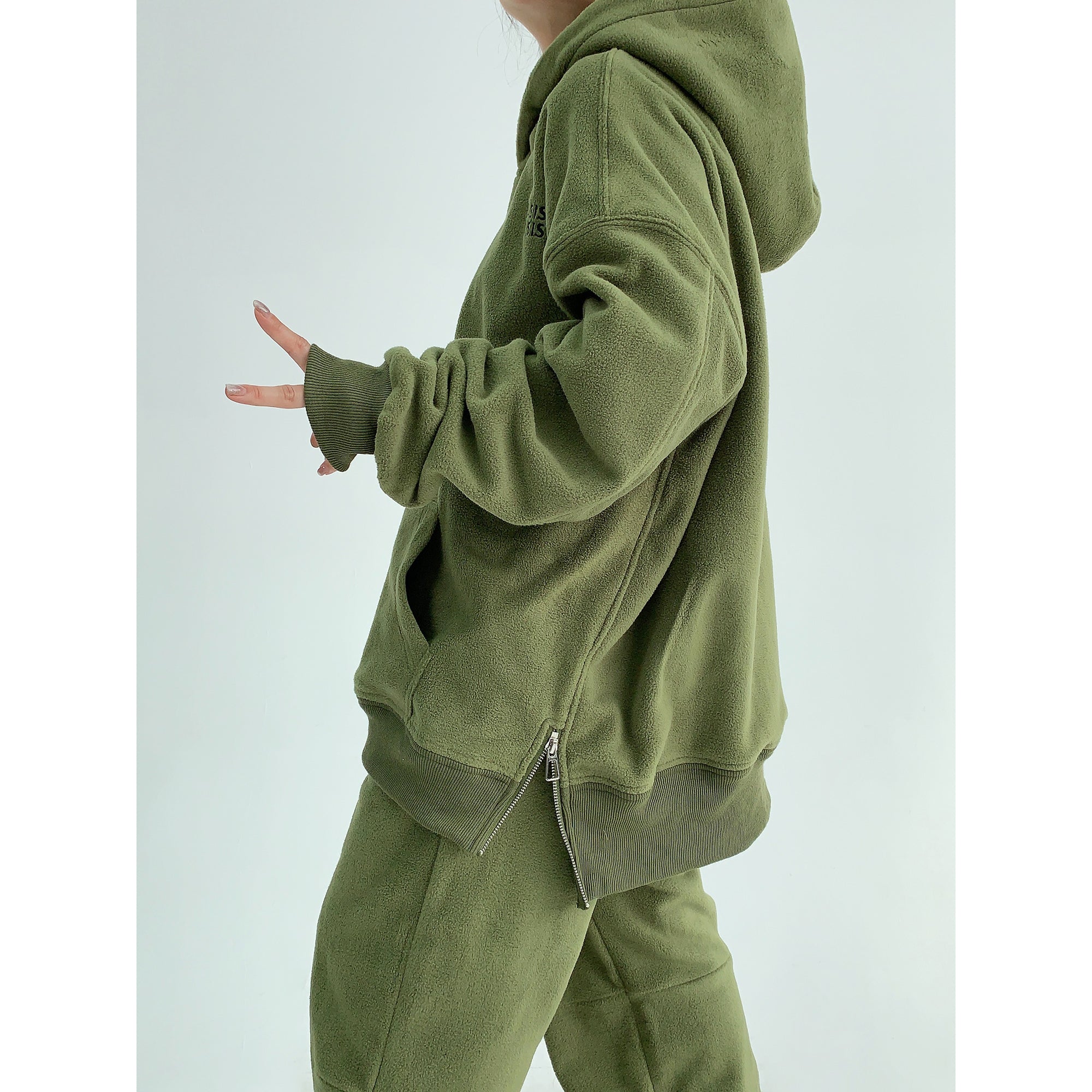 【上下別売り】Embroidery Fleece Loose Hoodie & Pants MW9631