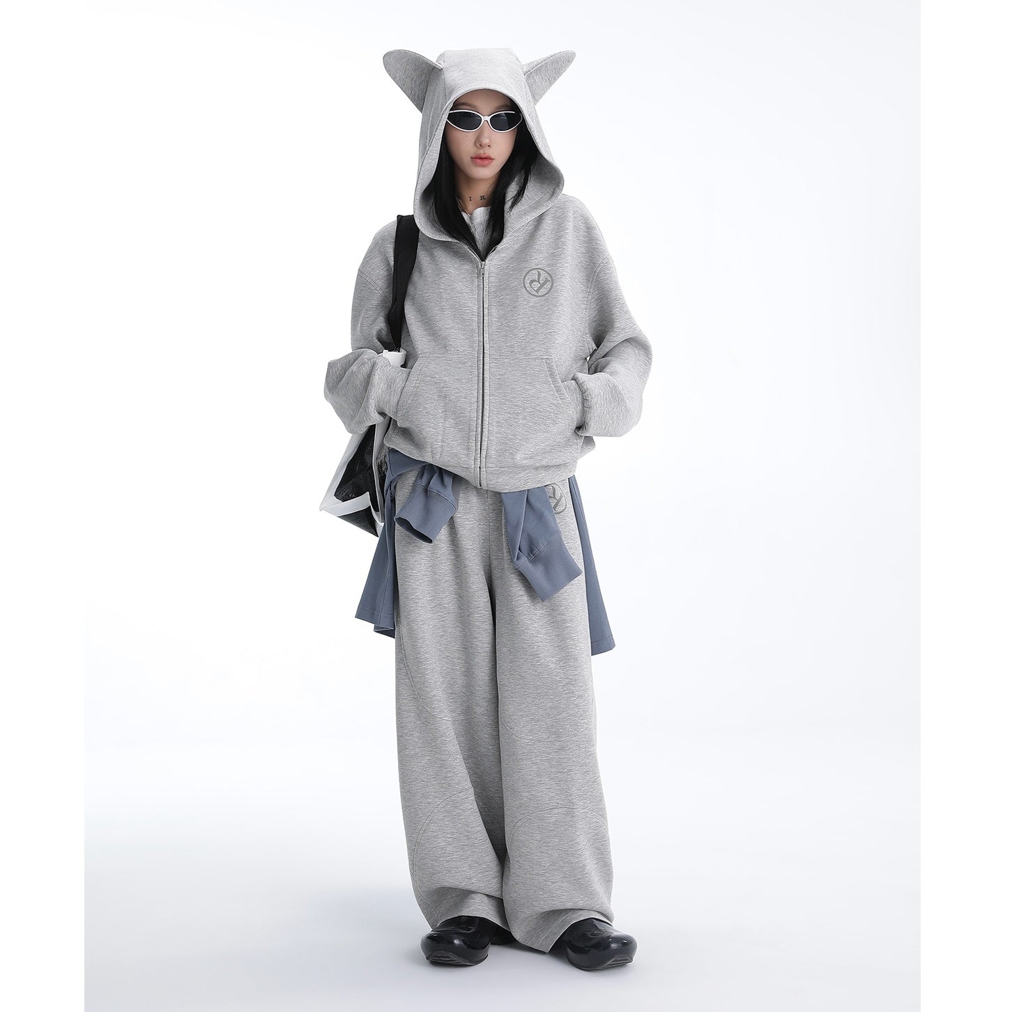 【上下別売り】Ear Design Zip Hooded Sweat & Long Pants AC7058