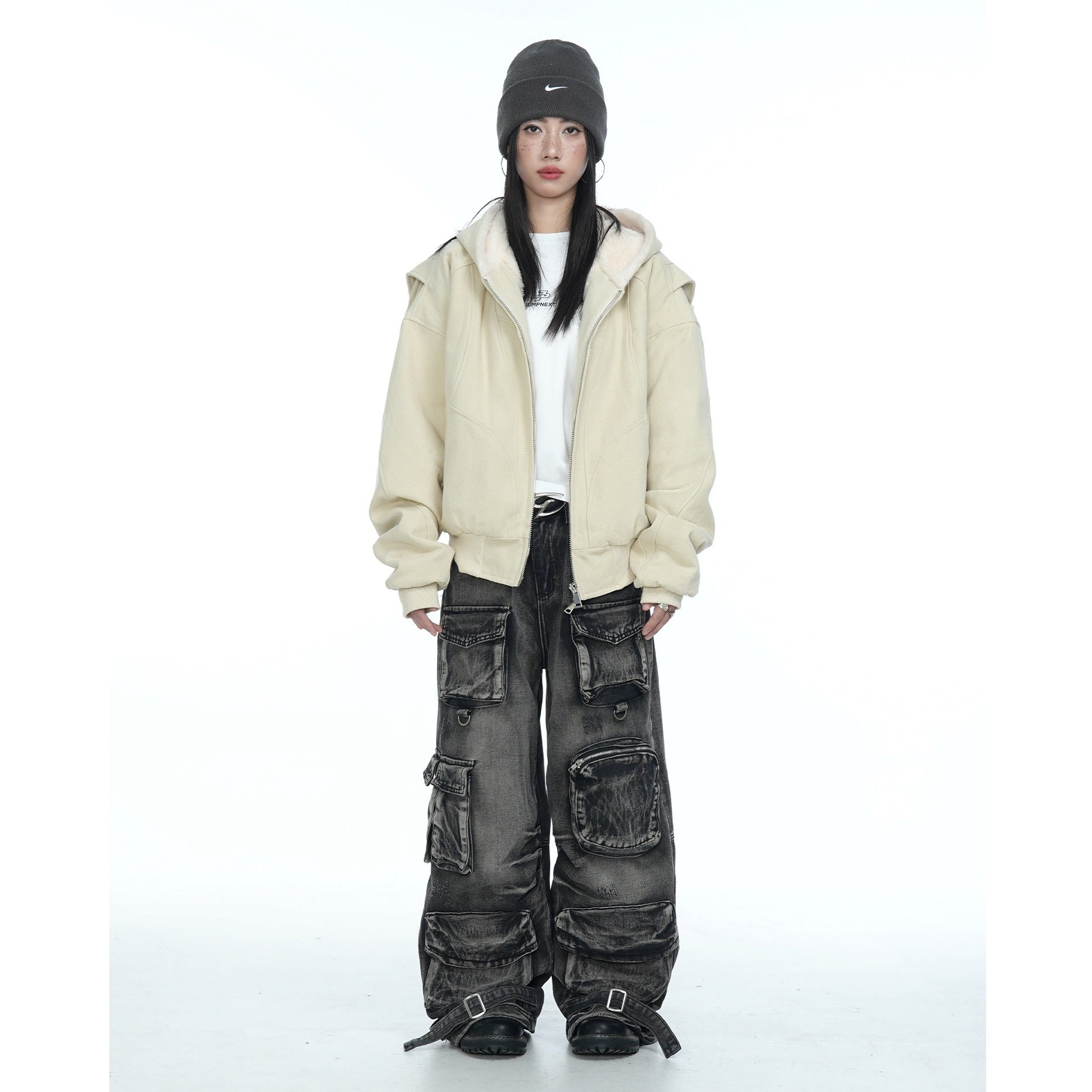 Flange Shoulder Plush Liner Hooded Parka MW9678