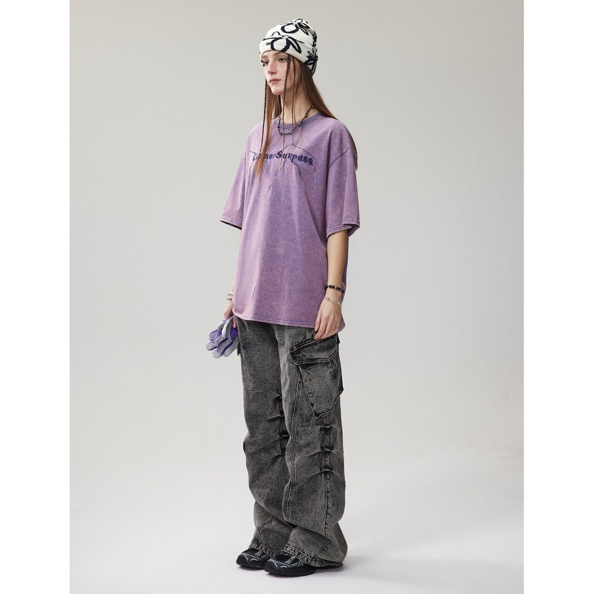 Tie-dye Loose Casual Print T-shirt MW10103