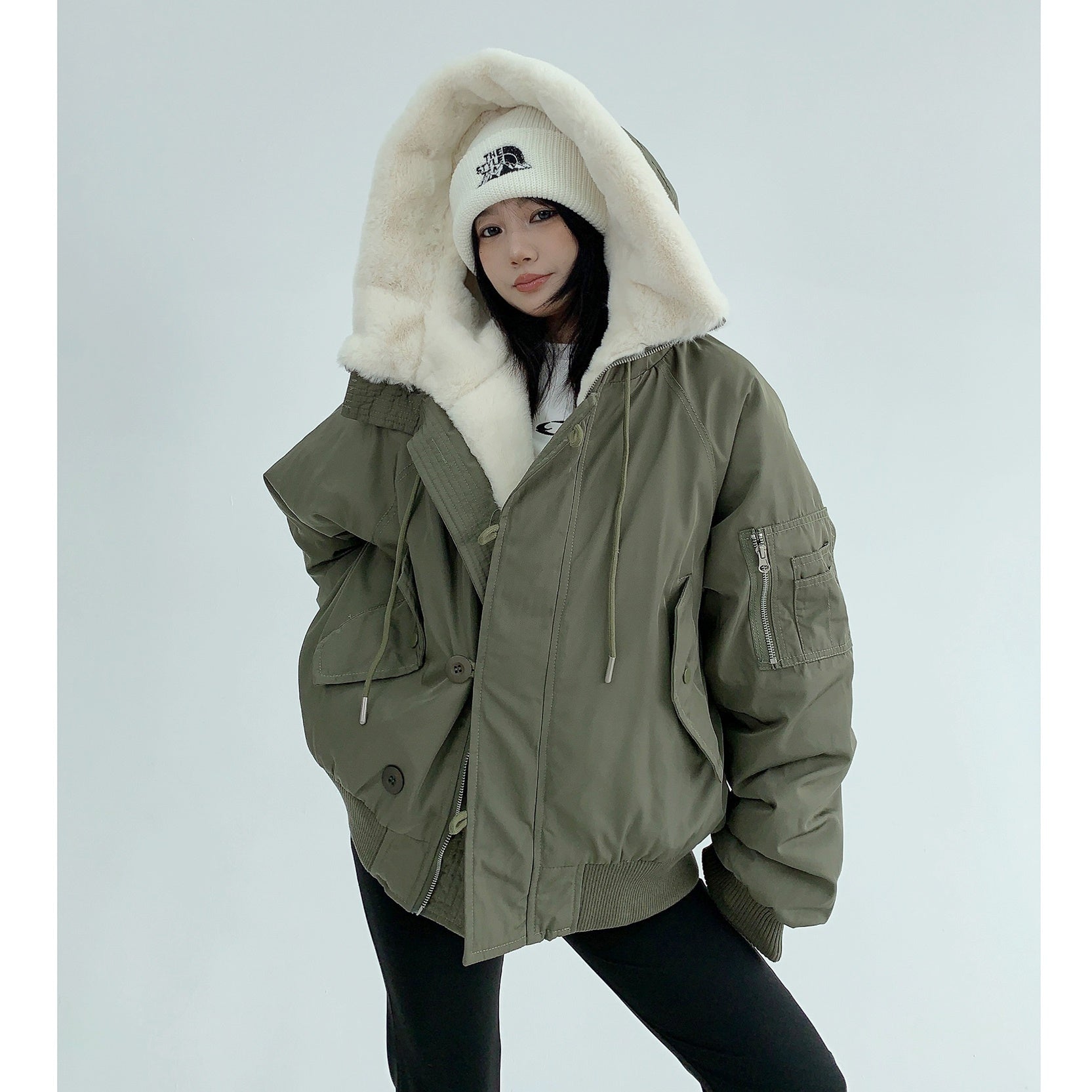 Fur Inner Casual Hooded Jacket MW9687