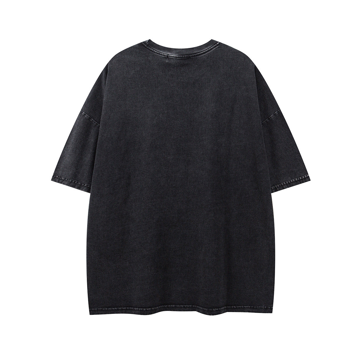 Washed Letter Print Over Size T-shirt MW10372