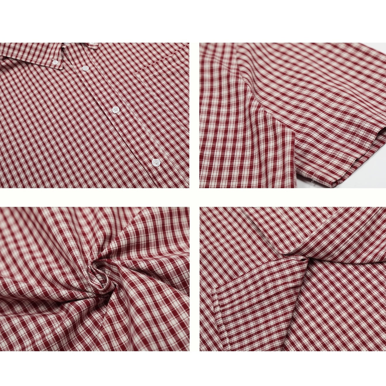 Unisex Check Short-sleeved Shirt MW10090