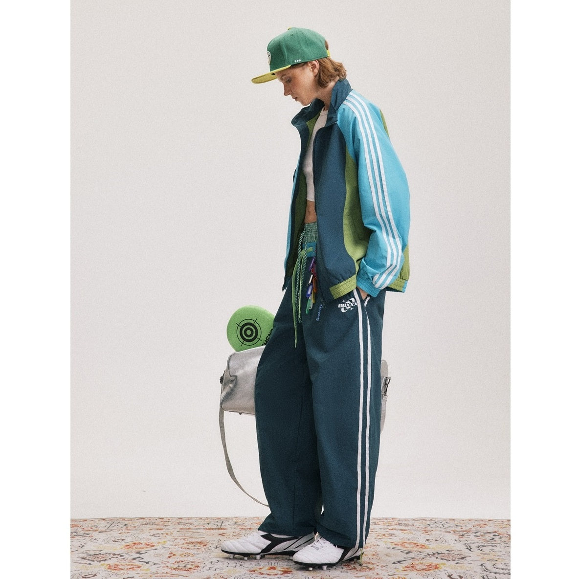 Color-Blocked Stand Collar Track Jacket BX008