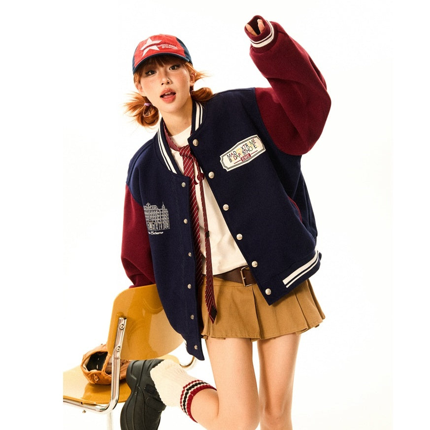 Contrasting Baseball Jacket MW9526